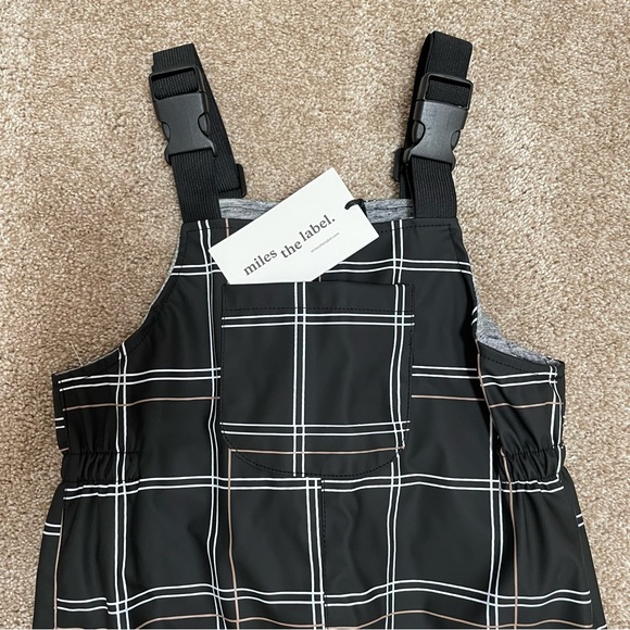 Miles The Label 3T 3Y Rain Overalls Plaid Adjustable Winter Fall New NWT - Picture 2 of 13